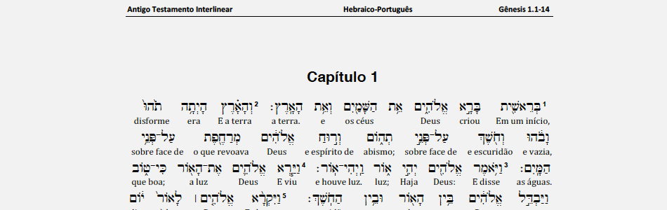 PDF) Interlinear Antigo Testamento Hebraico-Português vol. 1